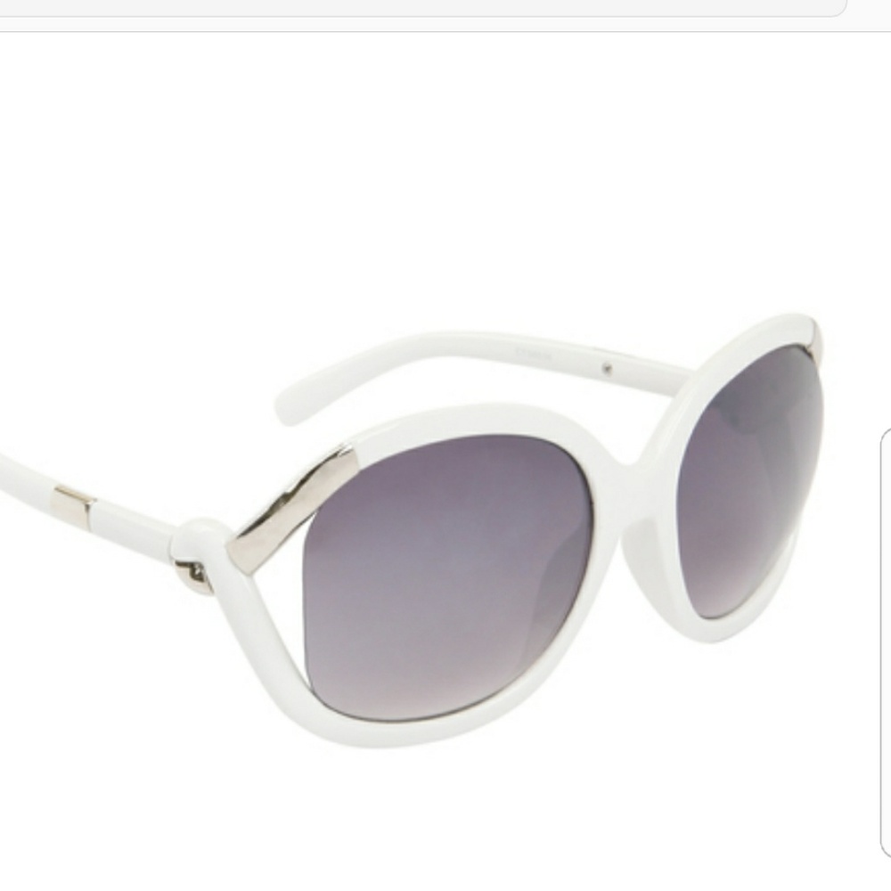 Gold trimmed vintage white sunglasses.